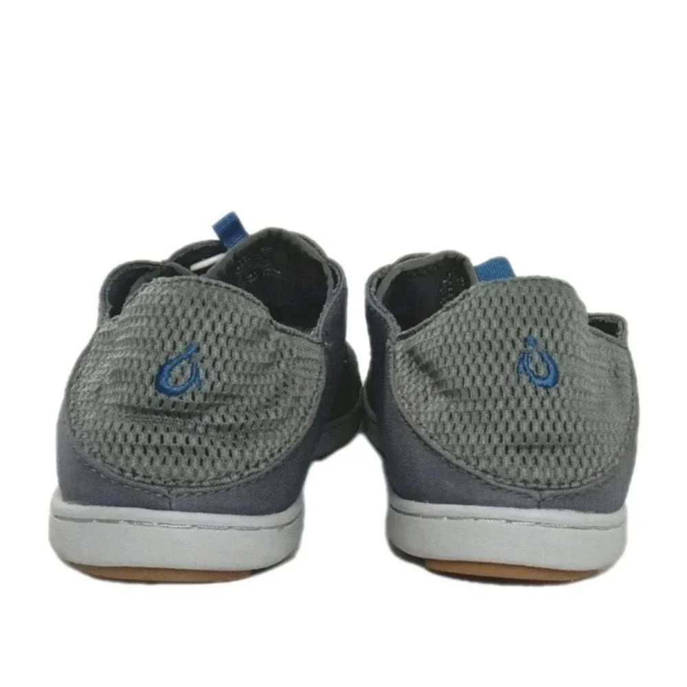 OLUKAI Nohea Moku No Tie Boat Shoes Men's Size 8 Gray~Green Retail $99